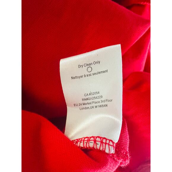 Womens Red Tops Size Small Ruffled Sleeves Cropped Front Tie Dolan Anthropologie - Picture 8 of 10